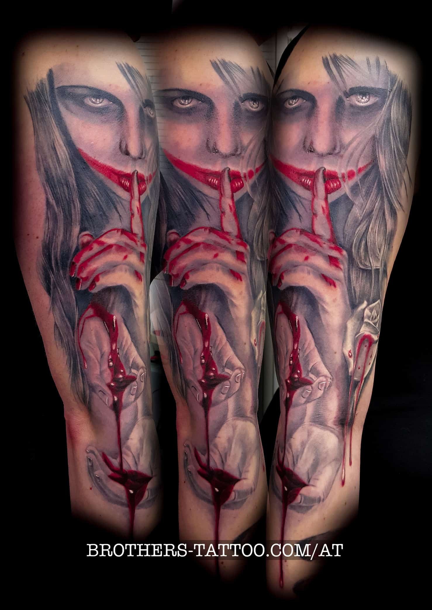 bloody woman - tattoo -color ( year 2017 )