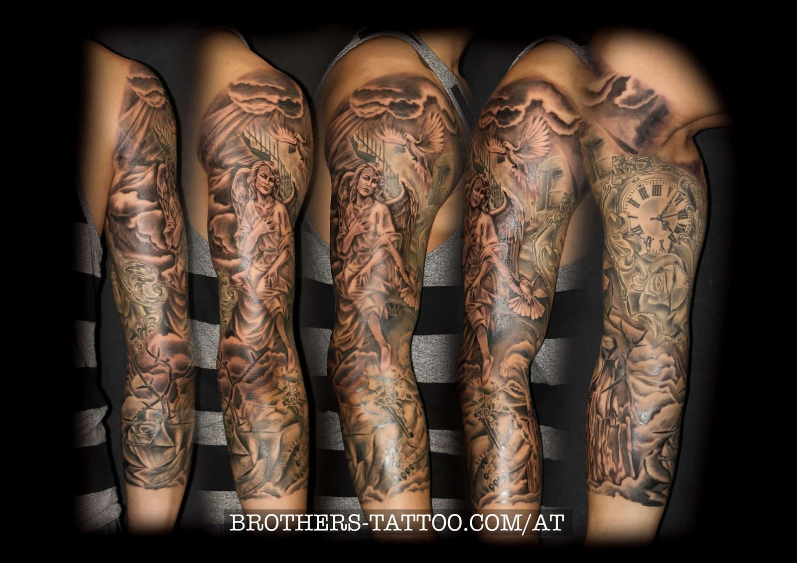 Heaven - Tattoo - grey wash oberarmtattoo