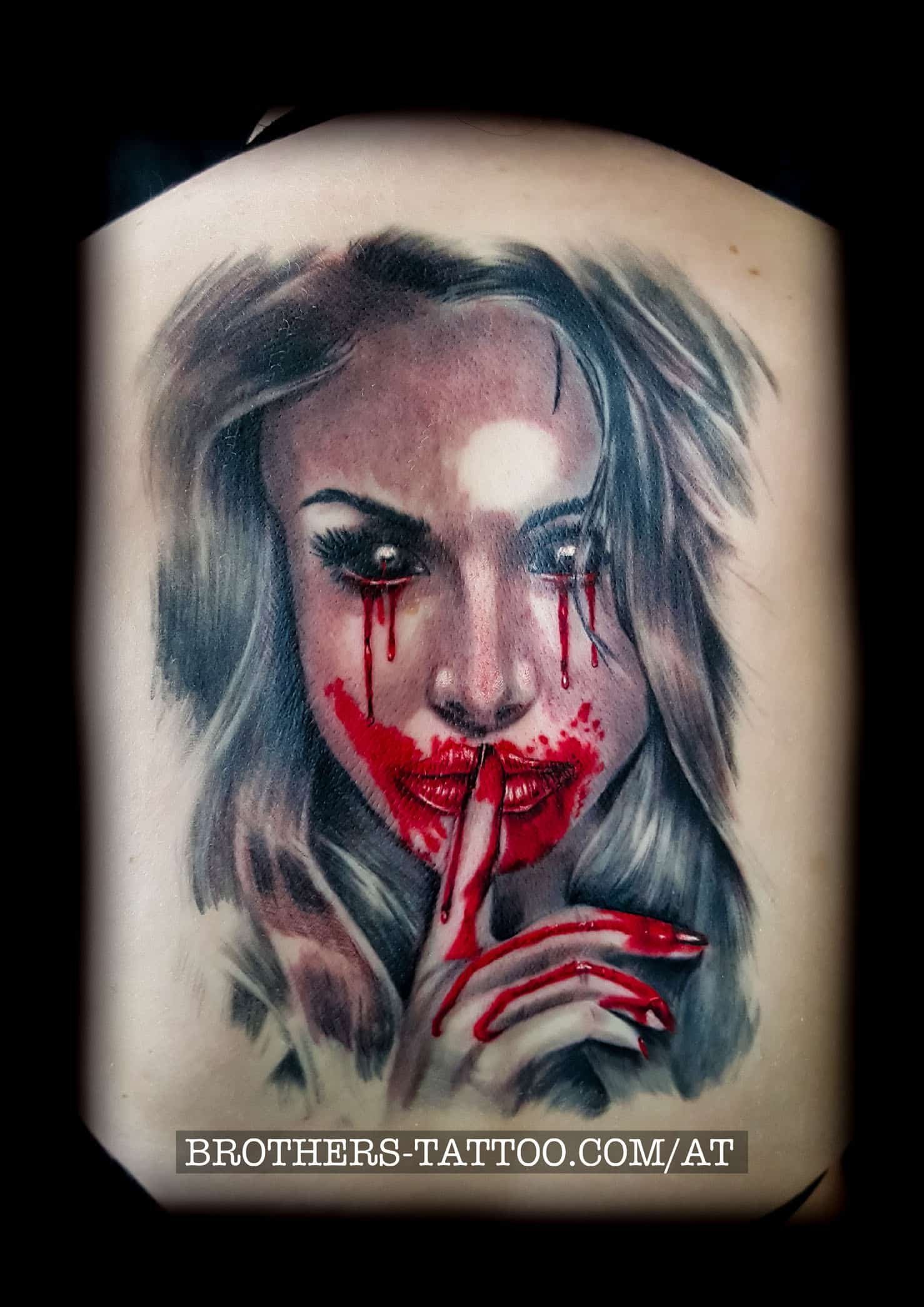 bloody woman - tattoo -color ( year 2017 )