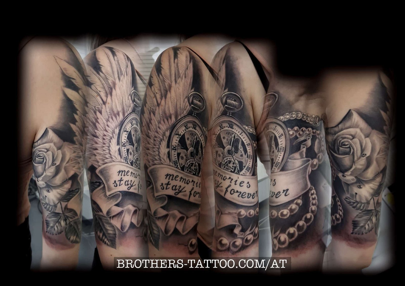 "clock" Oberarmtattoo